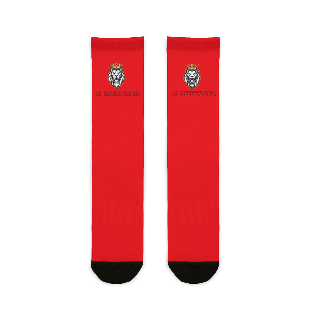 Red A1 Lifestyle Co. Crew Socks – Custom Athletic Fashion