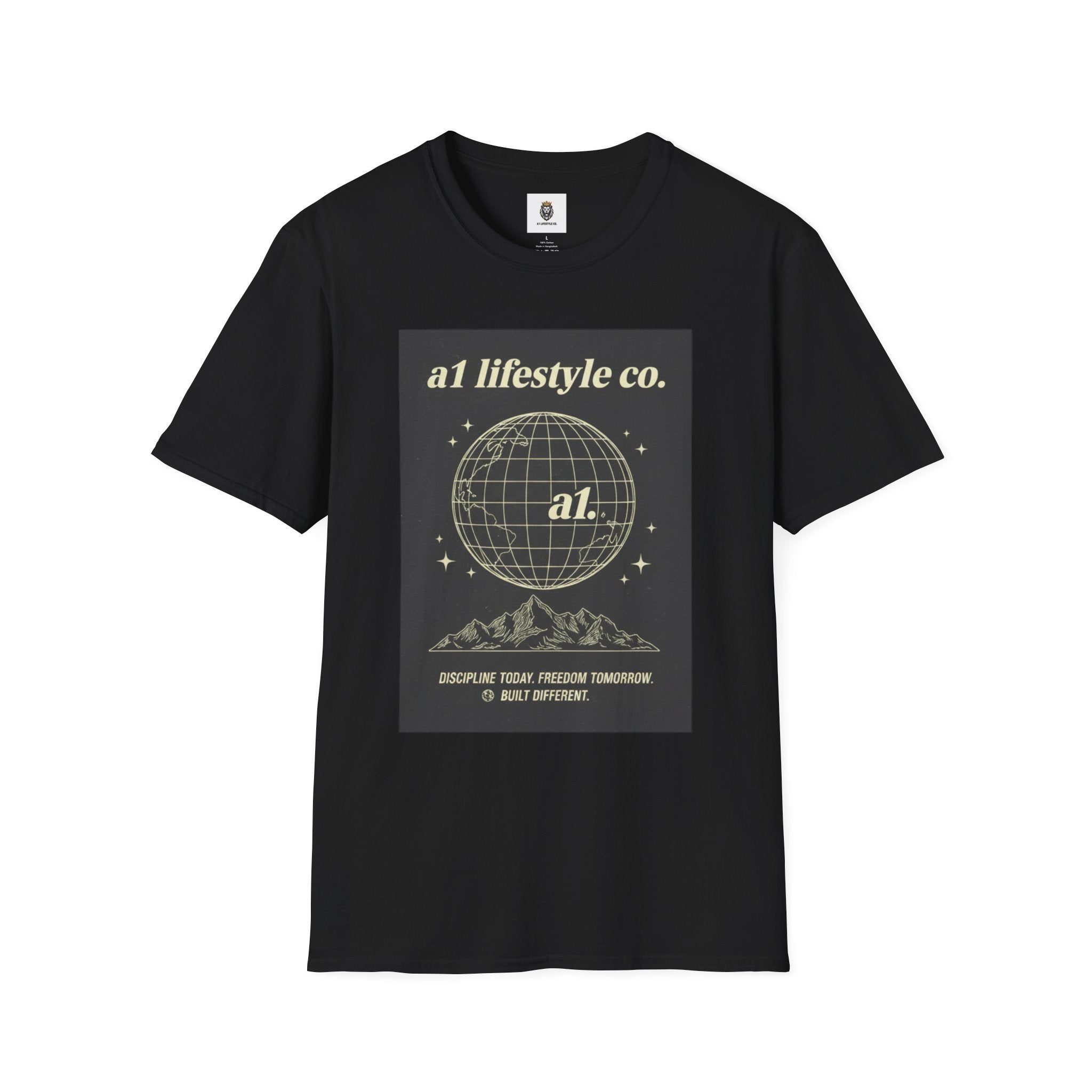 A1 Lifestyle Co. Globe Tee — Retro Earth Graphic T-Shirt