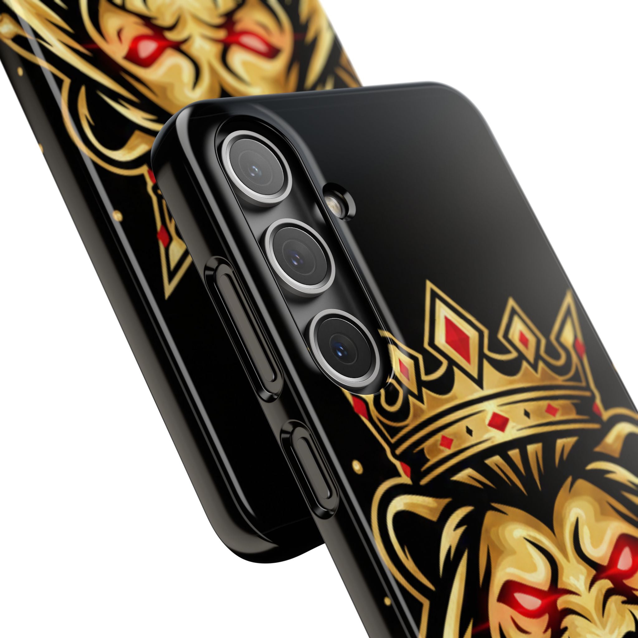 A1 Lifestyle Co.Royal Lion Phone Case – King Crown Red-Eyed Smartphone Snap Case