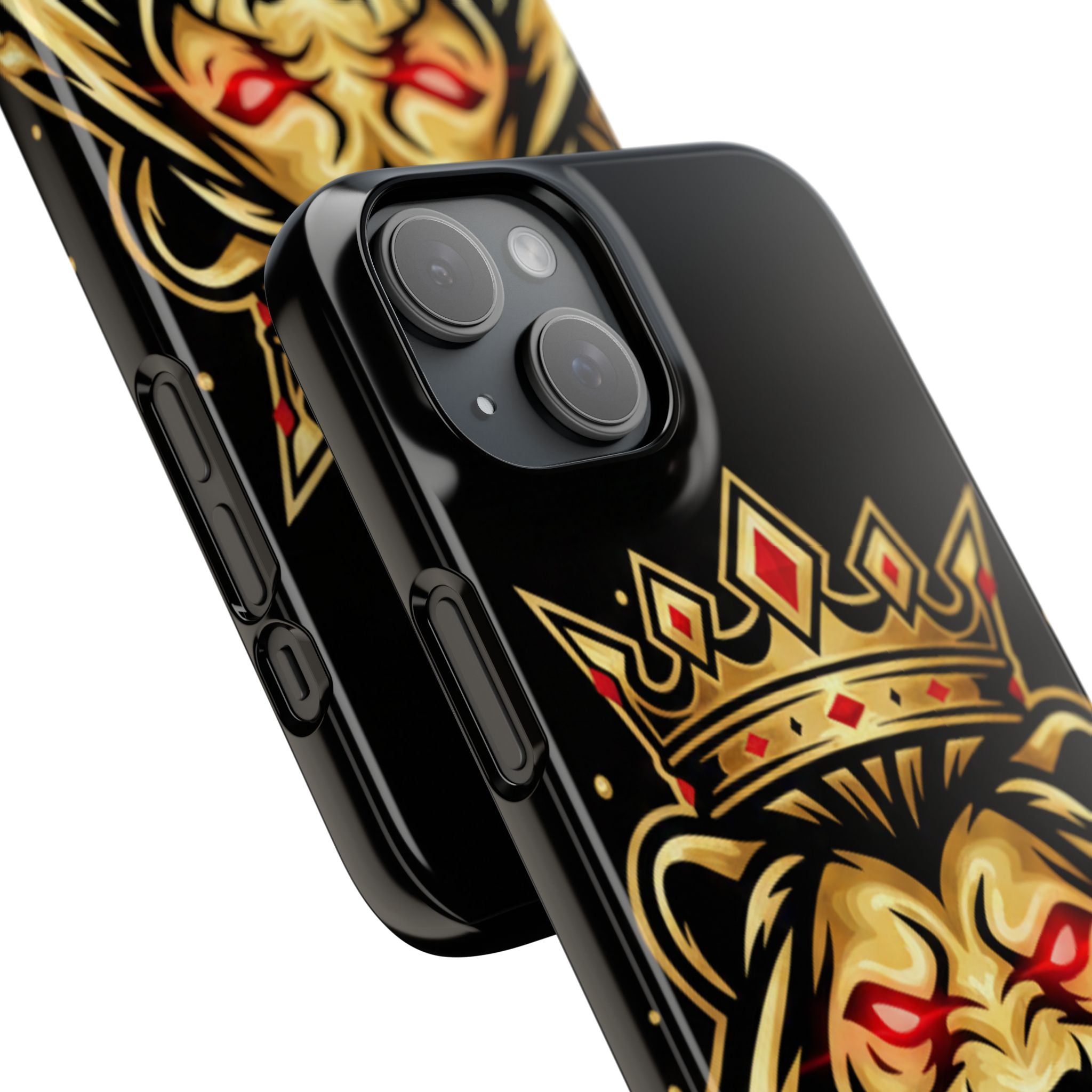 A1 Lifestyle Co.Royal Lion Phone Case – King Crown Red-Eyed Smartphone Snap Case