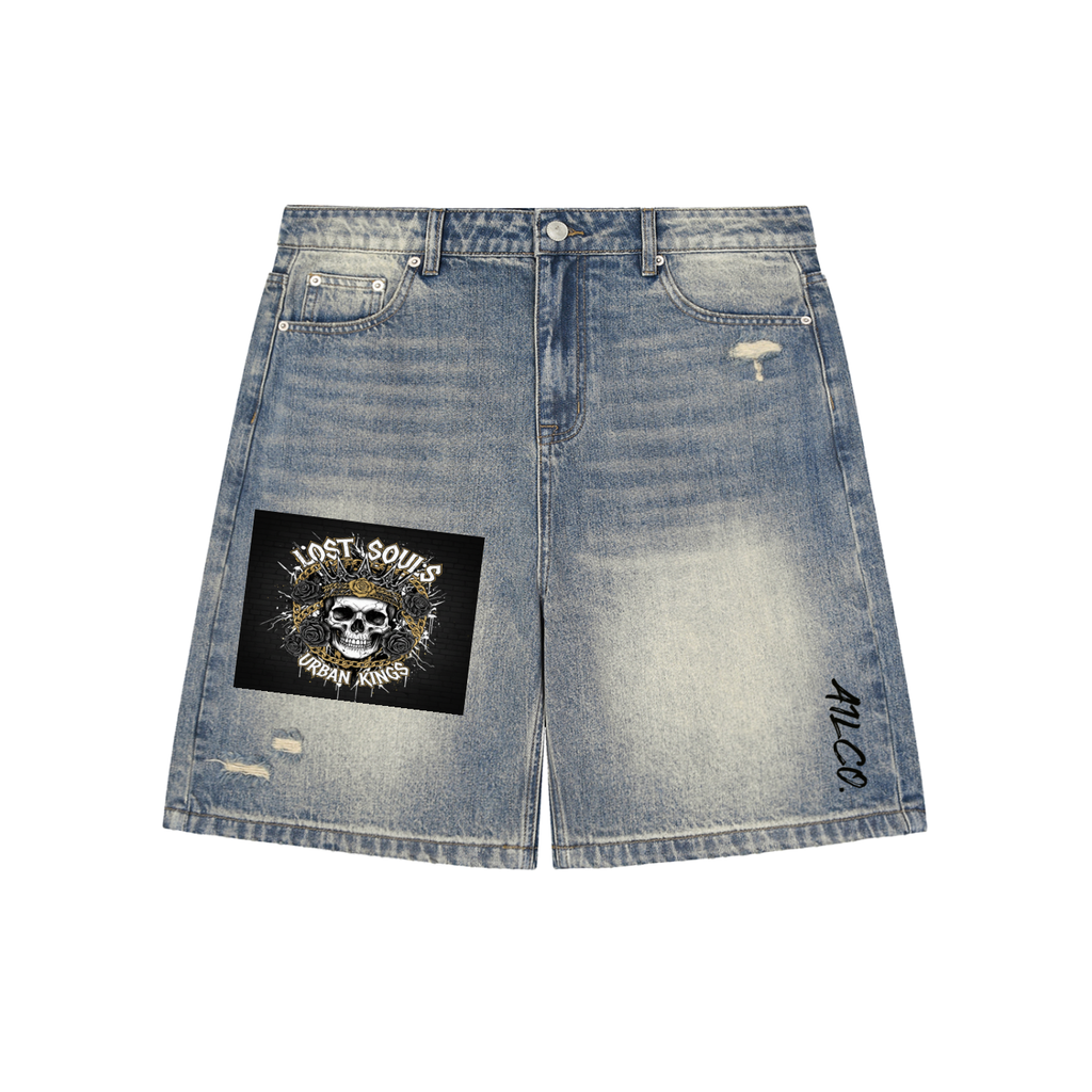A1 Lifestyle Co.Faded Distressed Baggy Denim Shorts