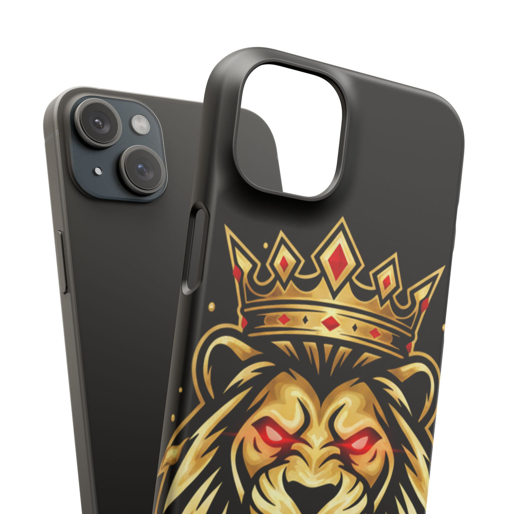 A1 Lifestyle Co.Royal Lion Phone Case – King Crown Red-Eyed Smartphone Snap Case