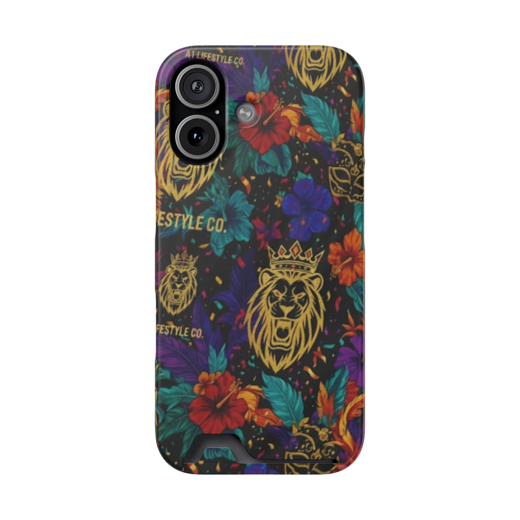 A1 Lifestyle Co. Tropical Gold Lion Card Holder Phone Case