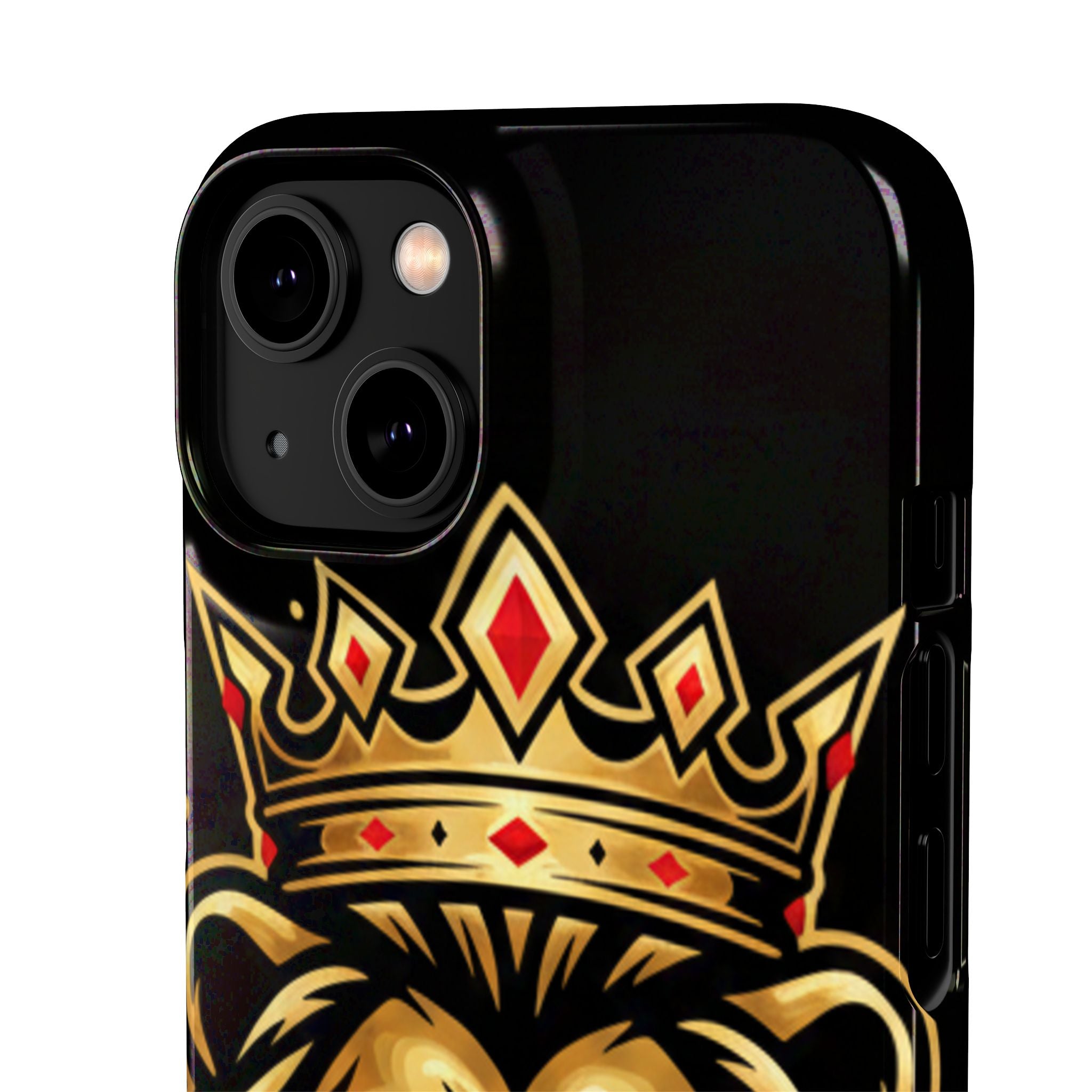 A1 Lifestyle Co.Royal Lion Phone Case – King Crown Red-Eyed Smartphone Snap Case
