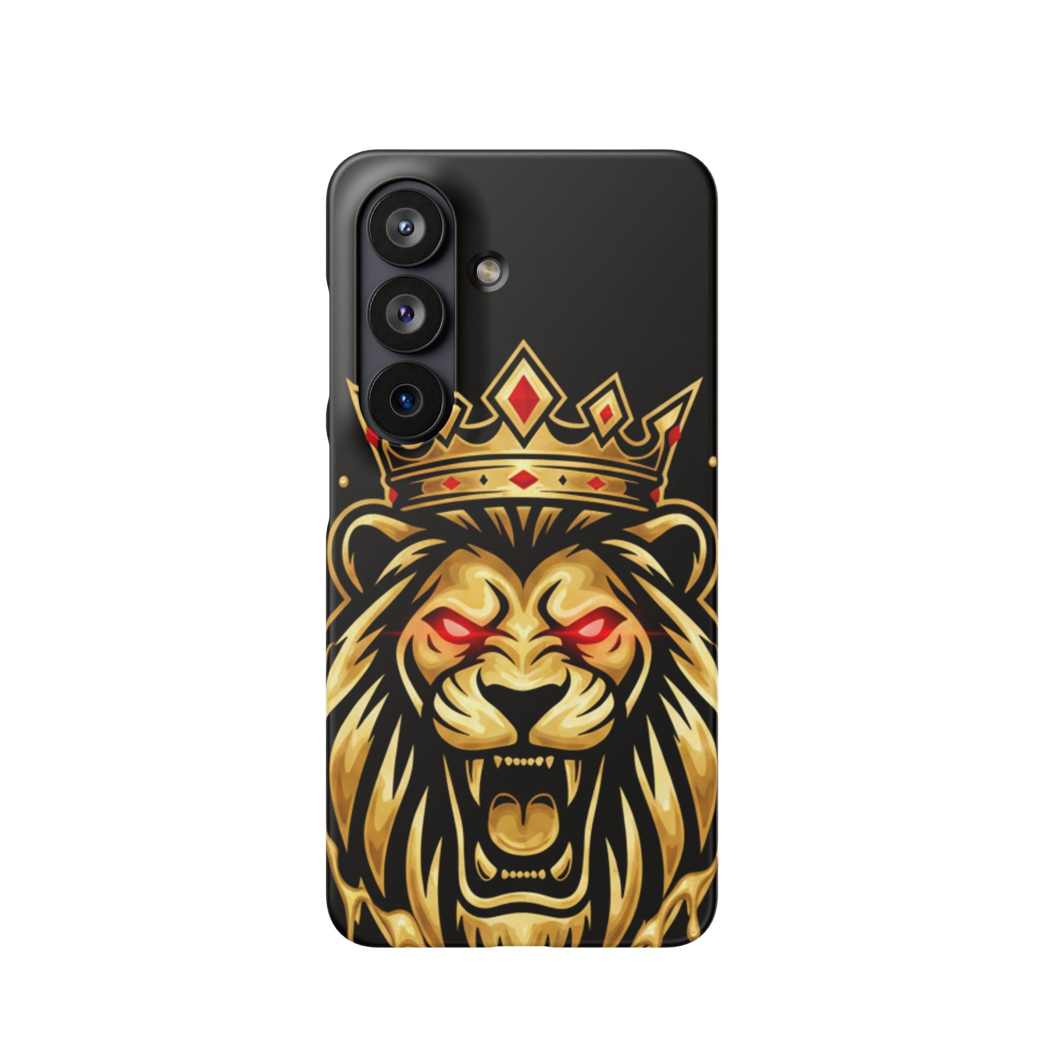 A1 Lifestyle Co.Royal Lion Phone Case – King Crown Red-Eyed Smartphone Snap Case