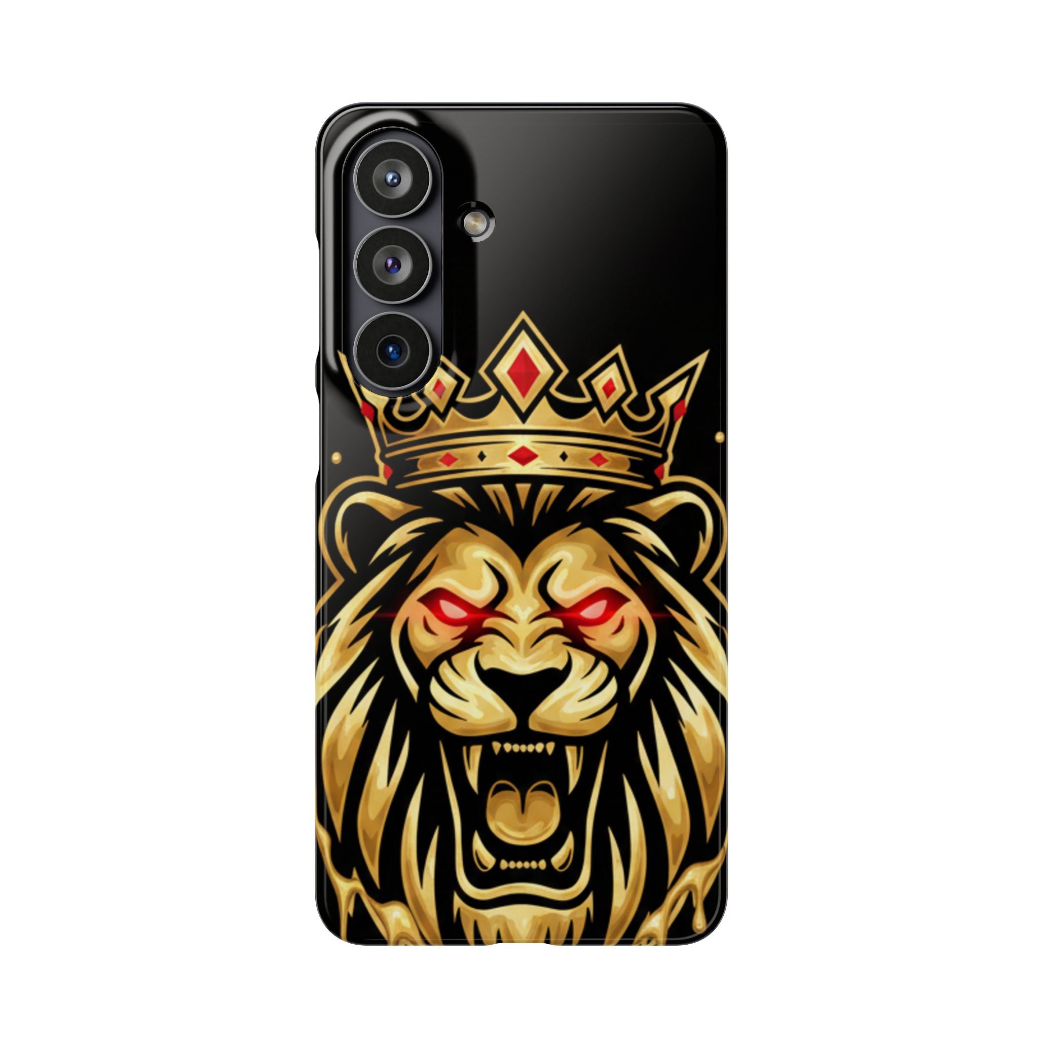 A1 Lifestyle Co.Royal Lion Phone Case – King Crown Red-Eyed Smartphone Snap Case