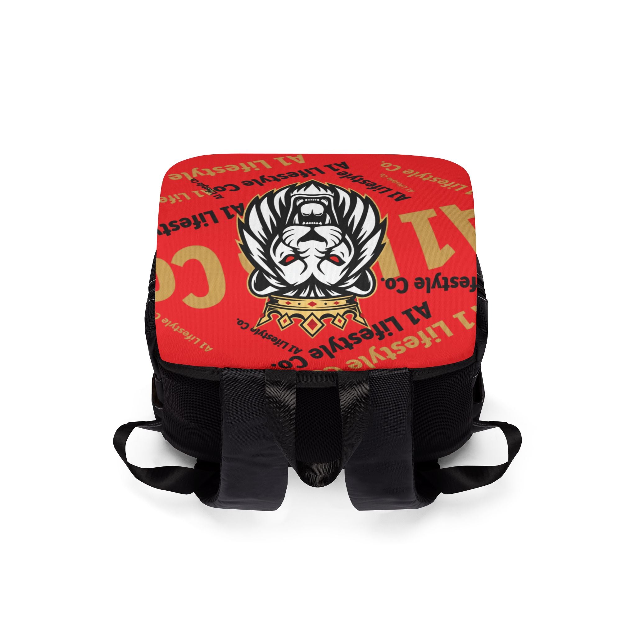 Lion Crest Backpack — A1 Lifestyle Co. Red Casual Shoulder Backpack