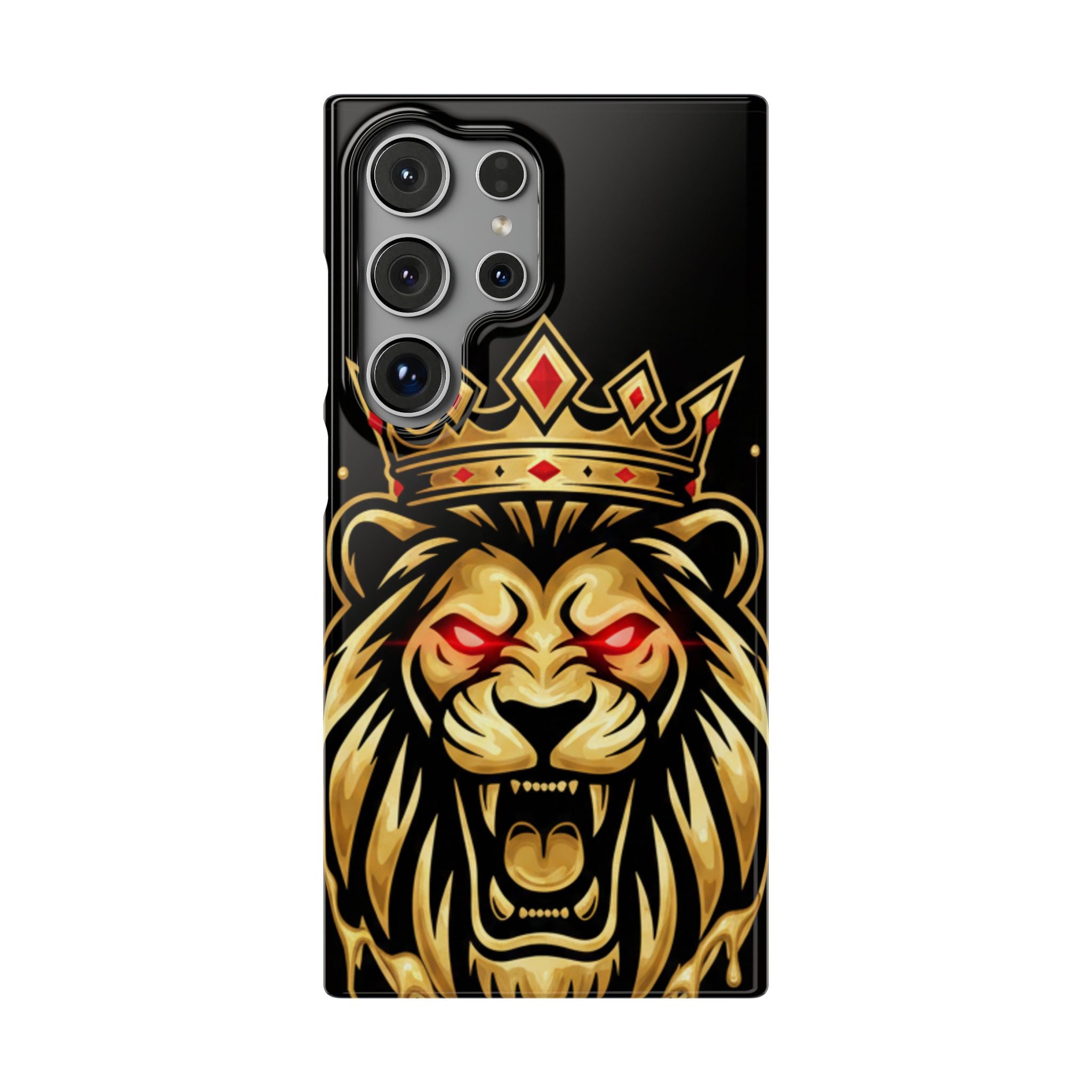 A1 Lifestyle Co.Royal Lion Phone Case – King Crown Red-Eyed Smartphone Snap Case
