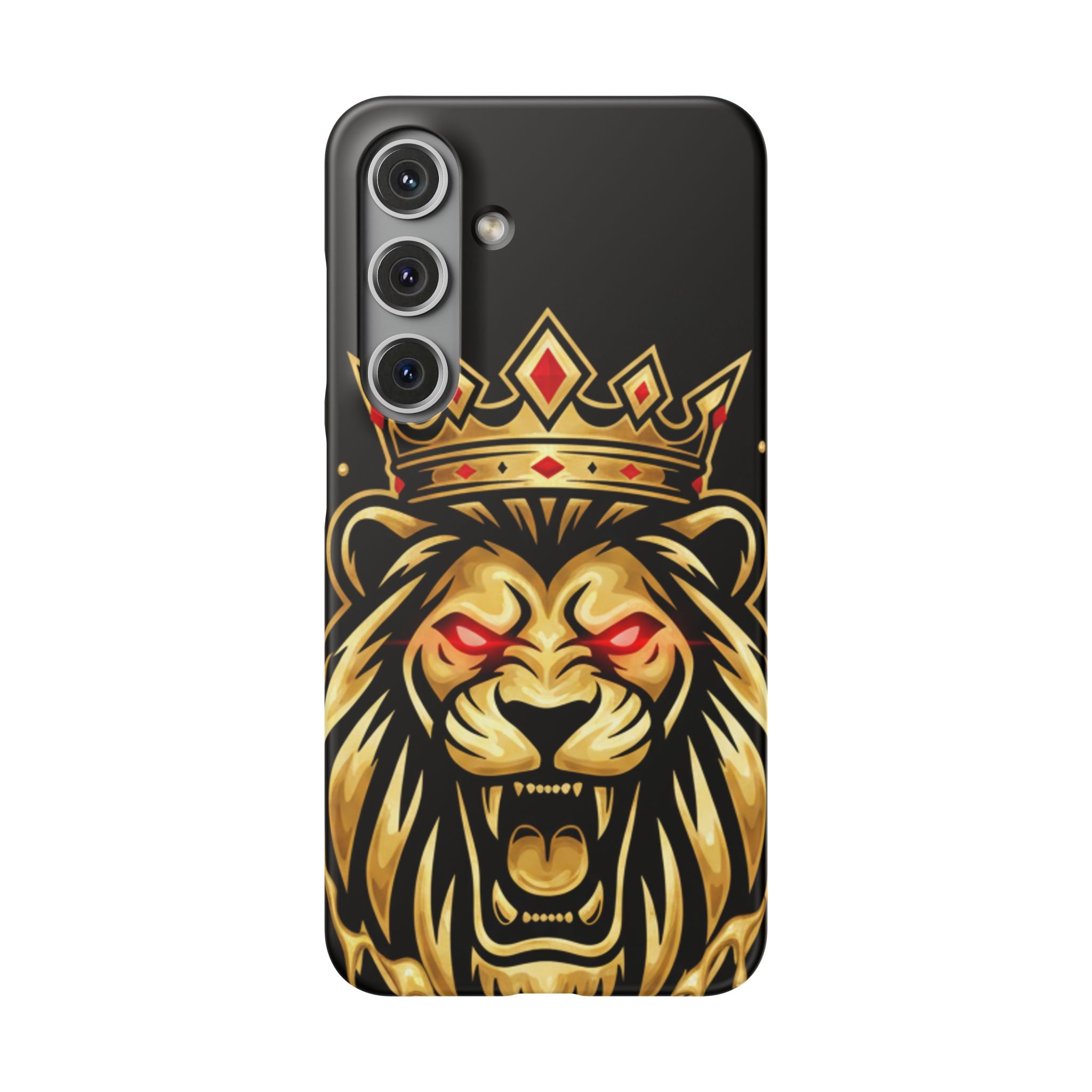 A1 Lifestyle Co.Royal Lion Phone Case – King Crown Red-Eyed Smartphone Snap Case