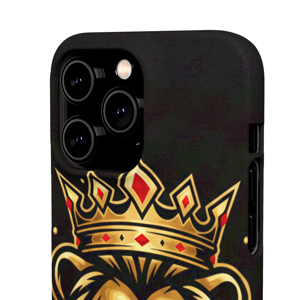 A1 Lifestyle Co.Royal Lion Phone Case – King Crown Red-Eyed Smartphone Snap Case