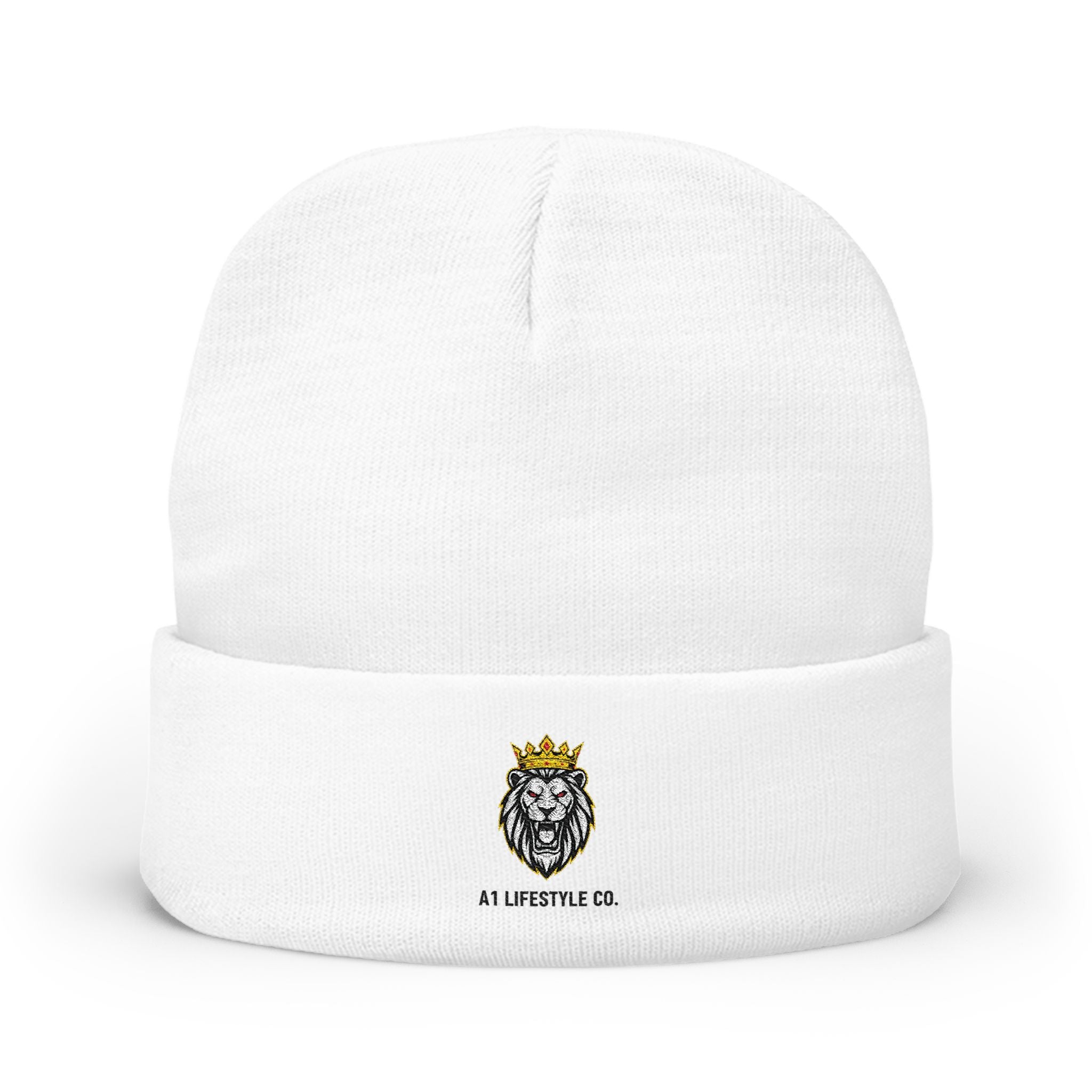 Embroidered A1 LIFESTYLE CO. Crowned Lion Knit Beanie
