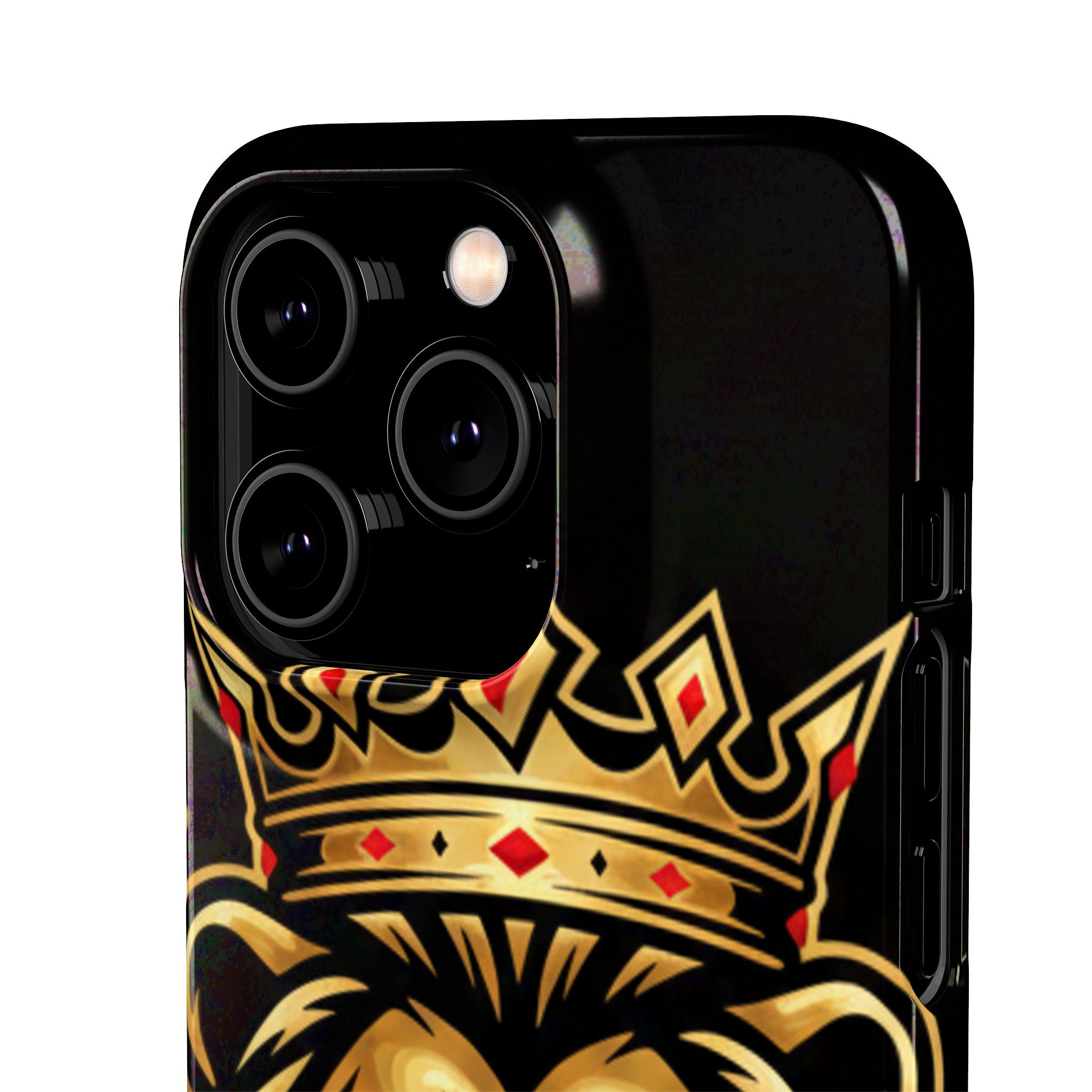 A1 Lifestyle Co.Royal Lion Phone Case – King Crown Red-Eyed Smartphone Snap Case