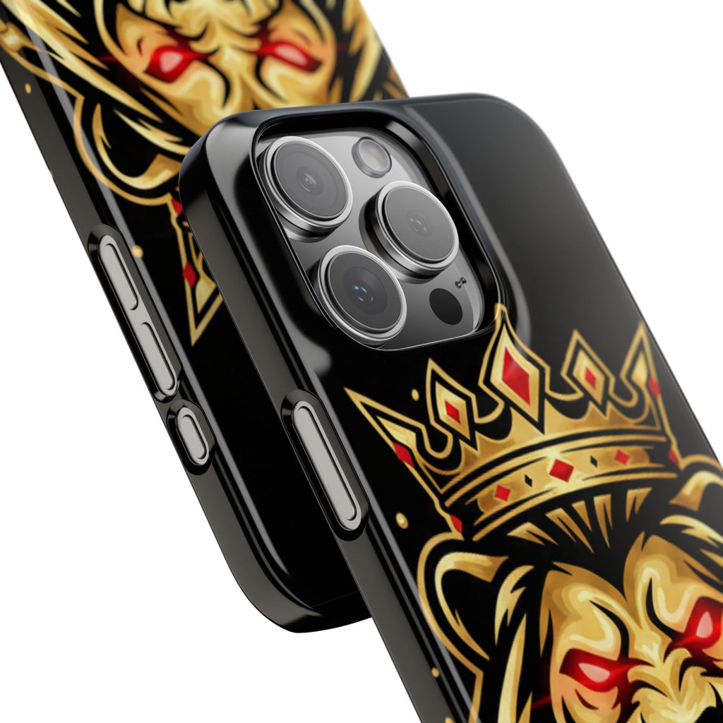 A1 Lifestyle Co.Royal Lion Phone Case – King Crown Red-Eyed Smartphone Snap Case