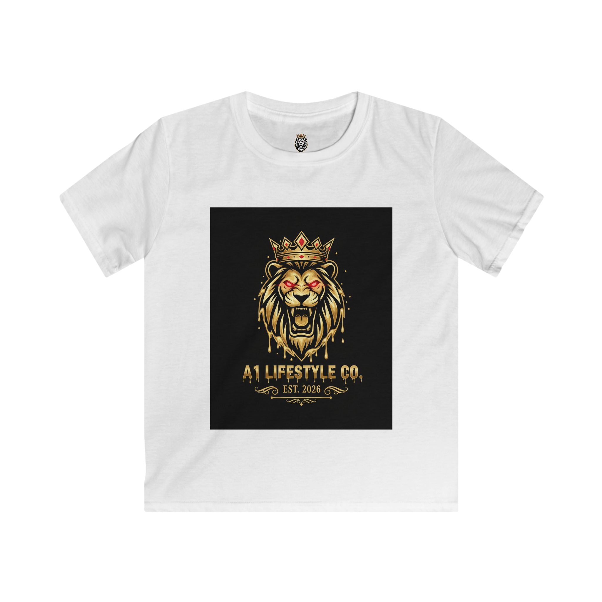 A1 Lifestyle Co. Kids Tee — "EST. 2026 Urban Kings" Lion Crown Graphic