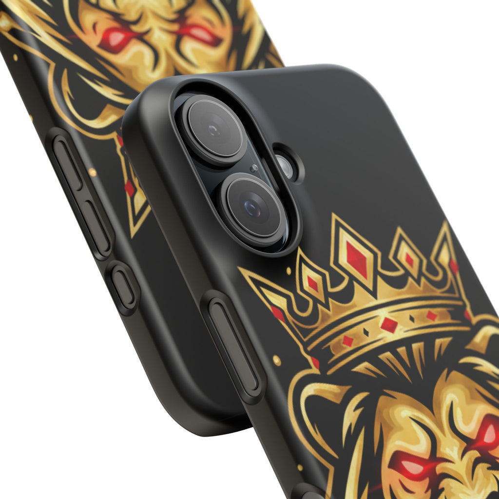 A1 Lifestyle Co.Royal Lion Phone Case – King Crown Red-Eyed Smartphone Snap Case
