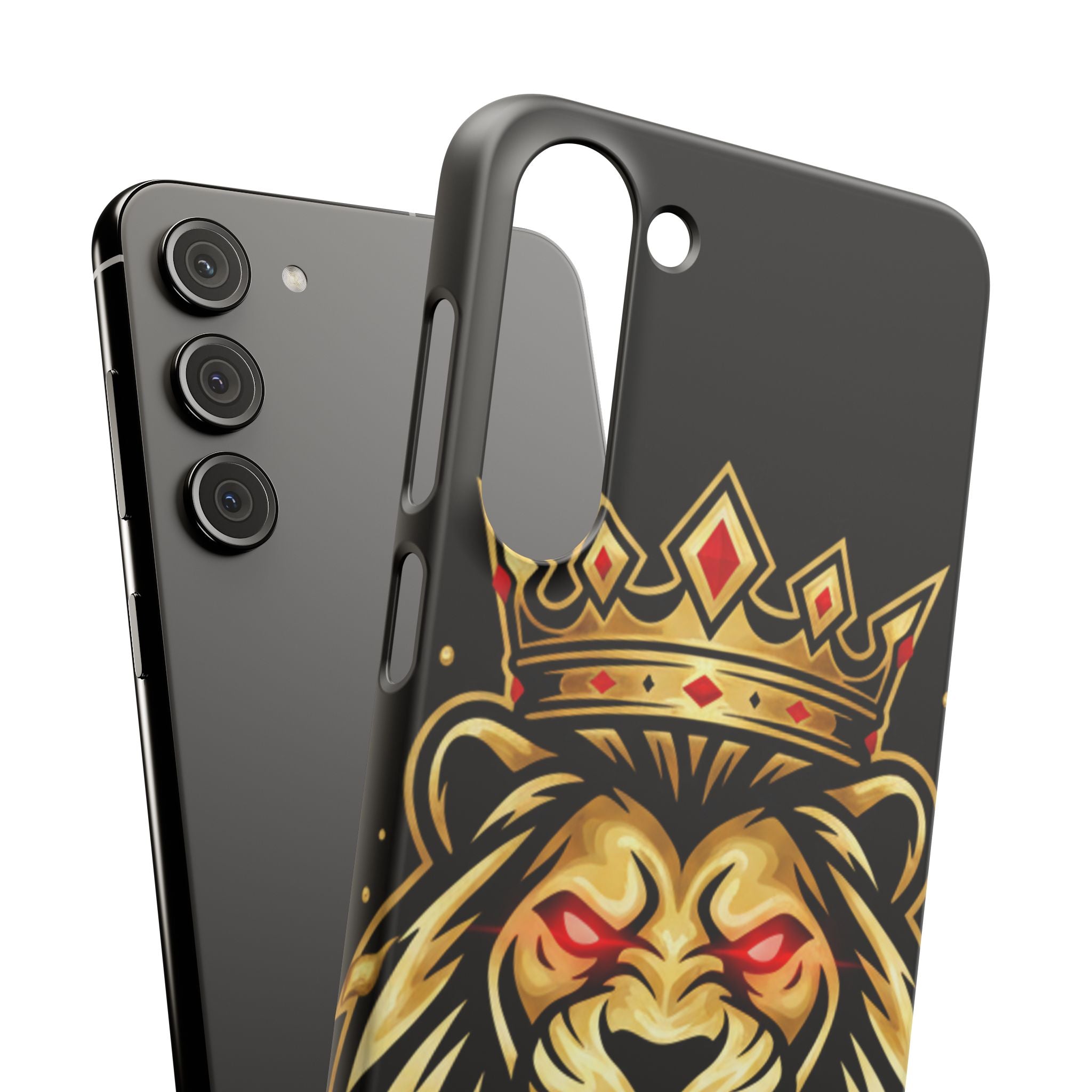 A1 Lifestyle Co.Royal Lion Phone Case – King Crown Red-Eyed Smartphone Snap Case