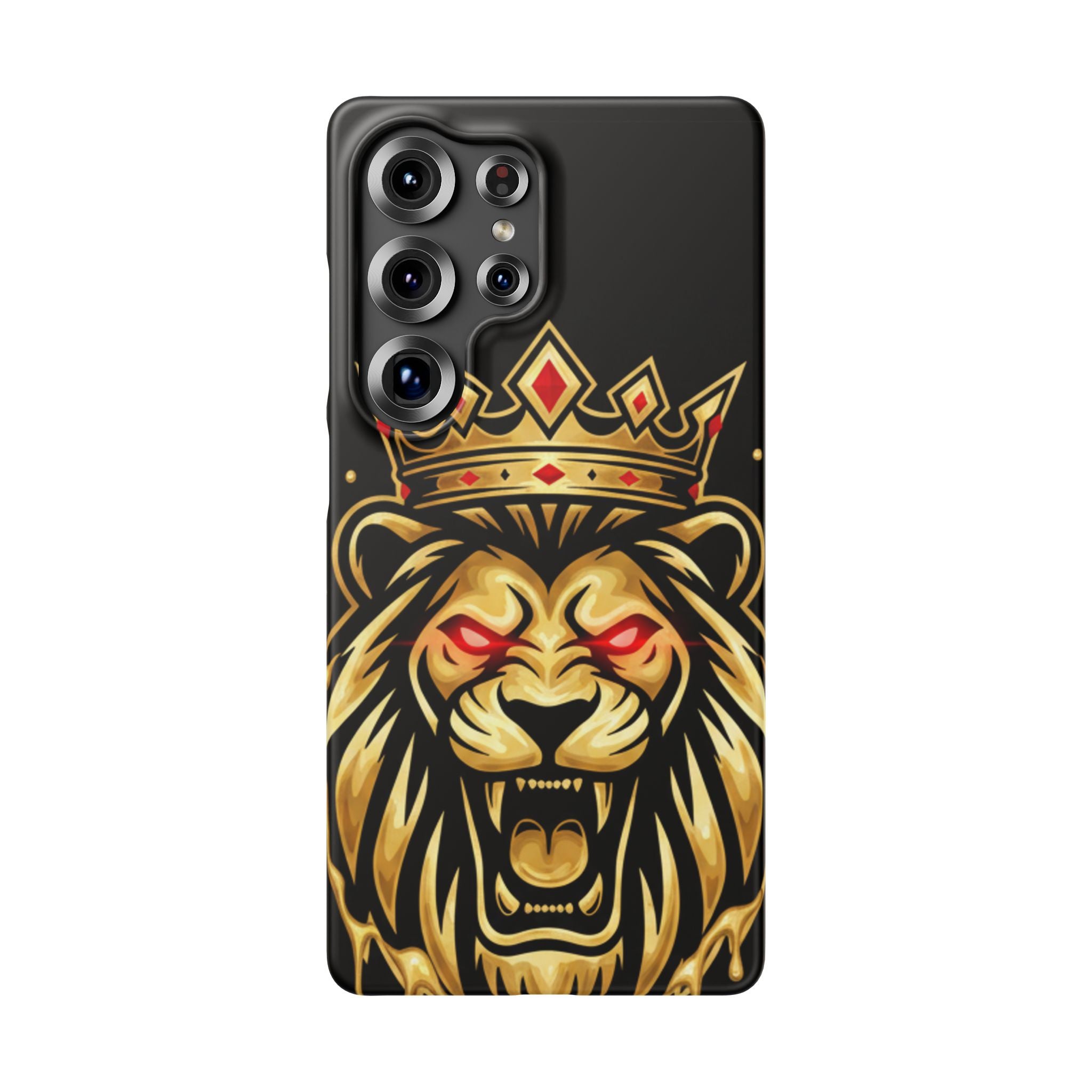 A1 Lifestyle Co.Royal Lion Phone Case – King Crown Red-Eyed Smartphone Snap Case