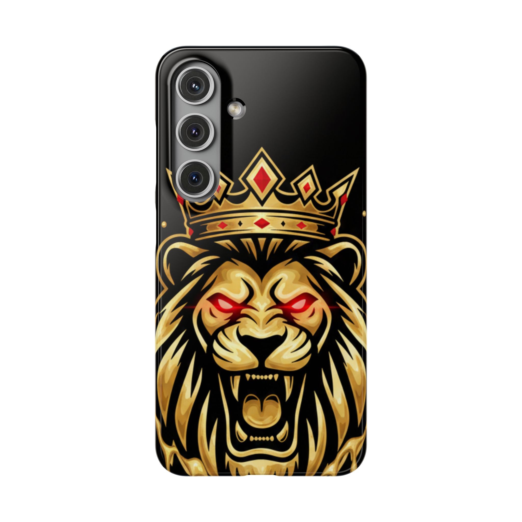 A1 Lifestyle Co.Royal Lion Phone Case – King Crown Red-Eyed Smartphone Snap Case