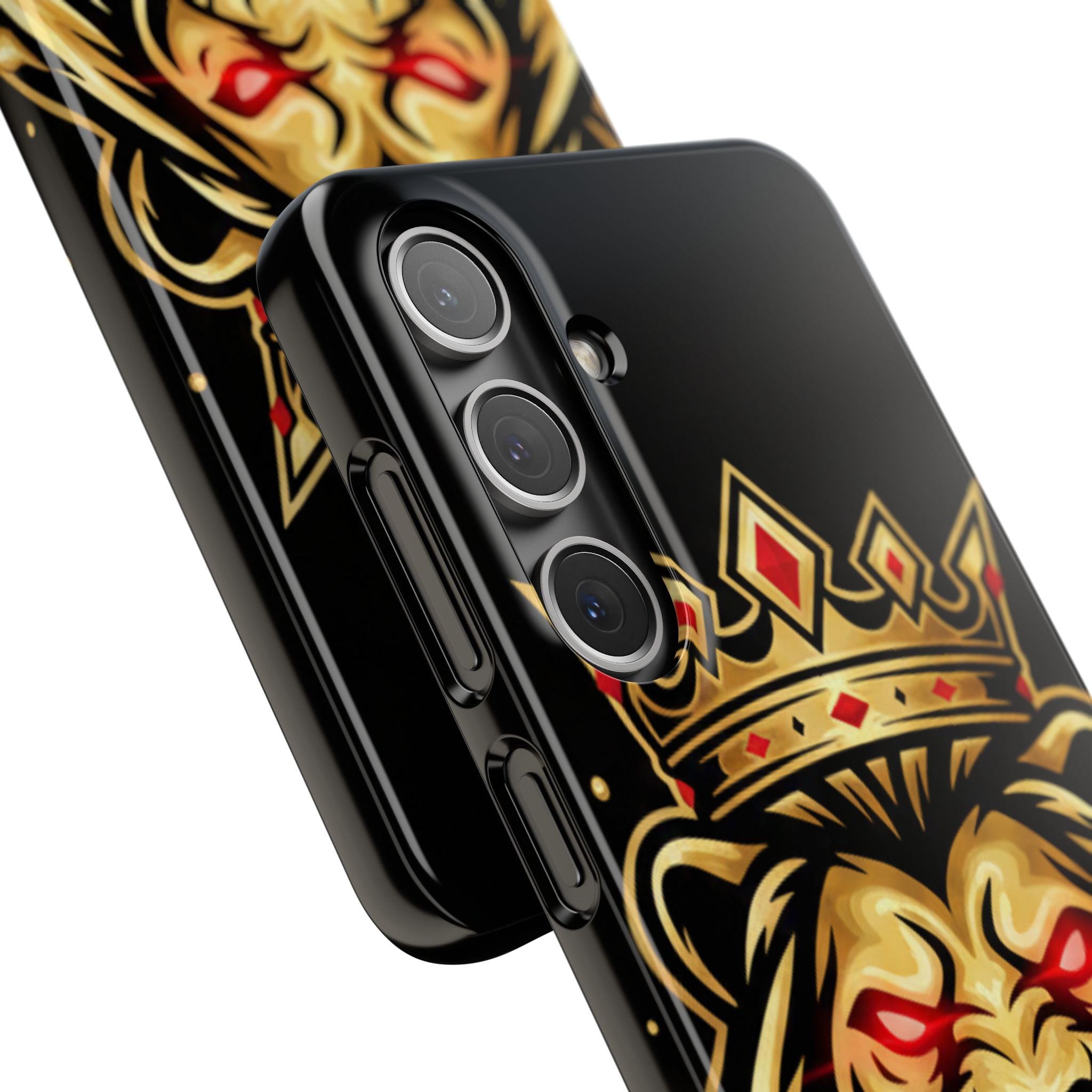 A1 Lifestyle Co.Royal Lion Phone Case – King Crown Red-Eyed Smartphone Snap Case