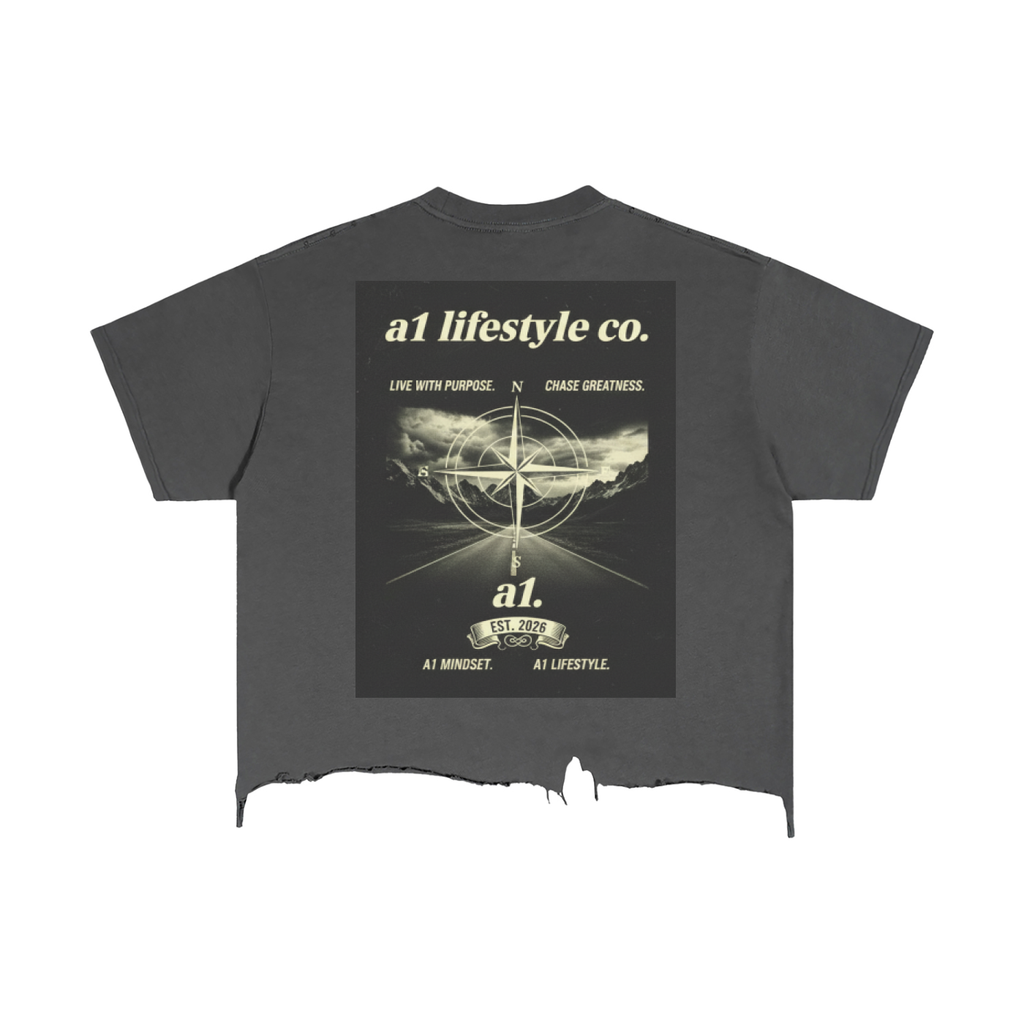 A1 Lifestyle Co. Vintage Wash Boxy Distressed Hem T-Shirt