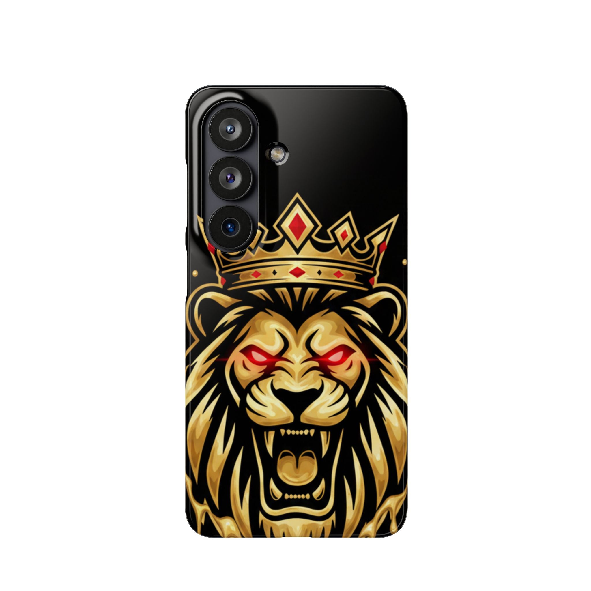 A1 Lifestyle Co.Royal Lion Phone Case – King Crown Red-Eyed Smartphone Snap Case