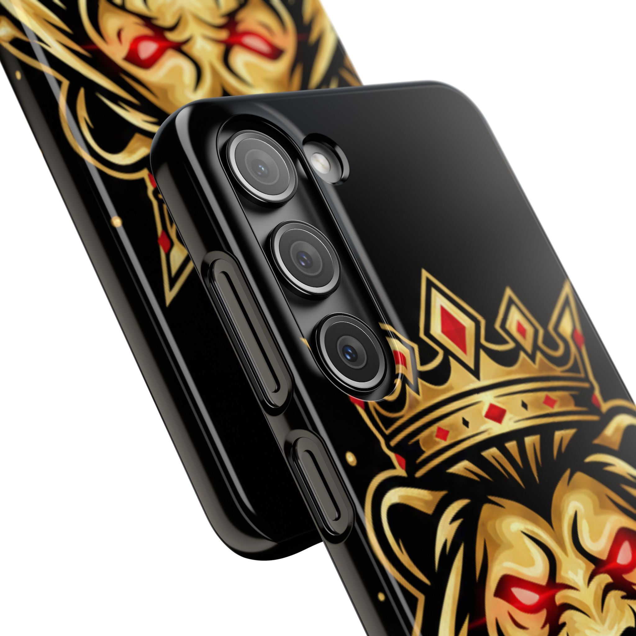 A1 Lifestyle Co.Royal Lion Phone Case – King Crown Red-Eyed Smartphone Snap Case