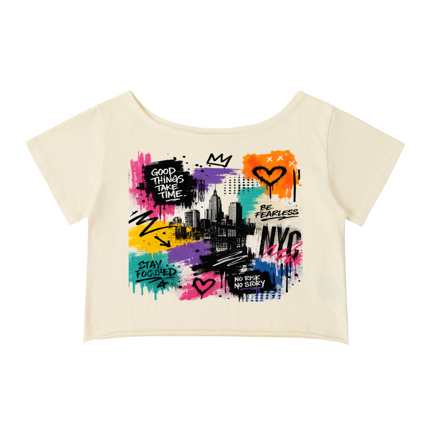 Women's A1 Lifestyle Co. Off-Shoulder Rolled Hem Cotton T-Shirt