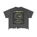 A1 Lifestyle Co. Vintage Wash Boxy Distressed Hem T-Shirt