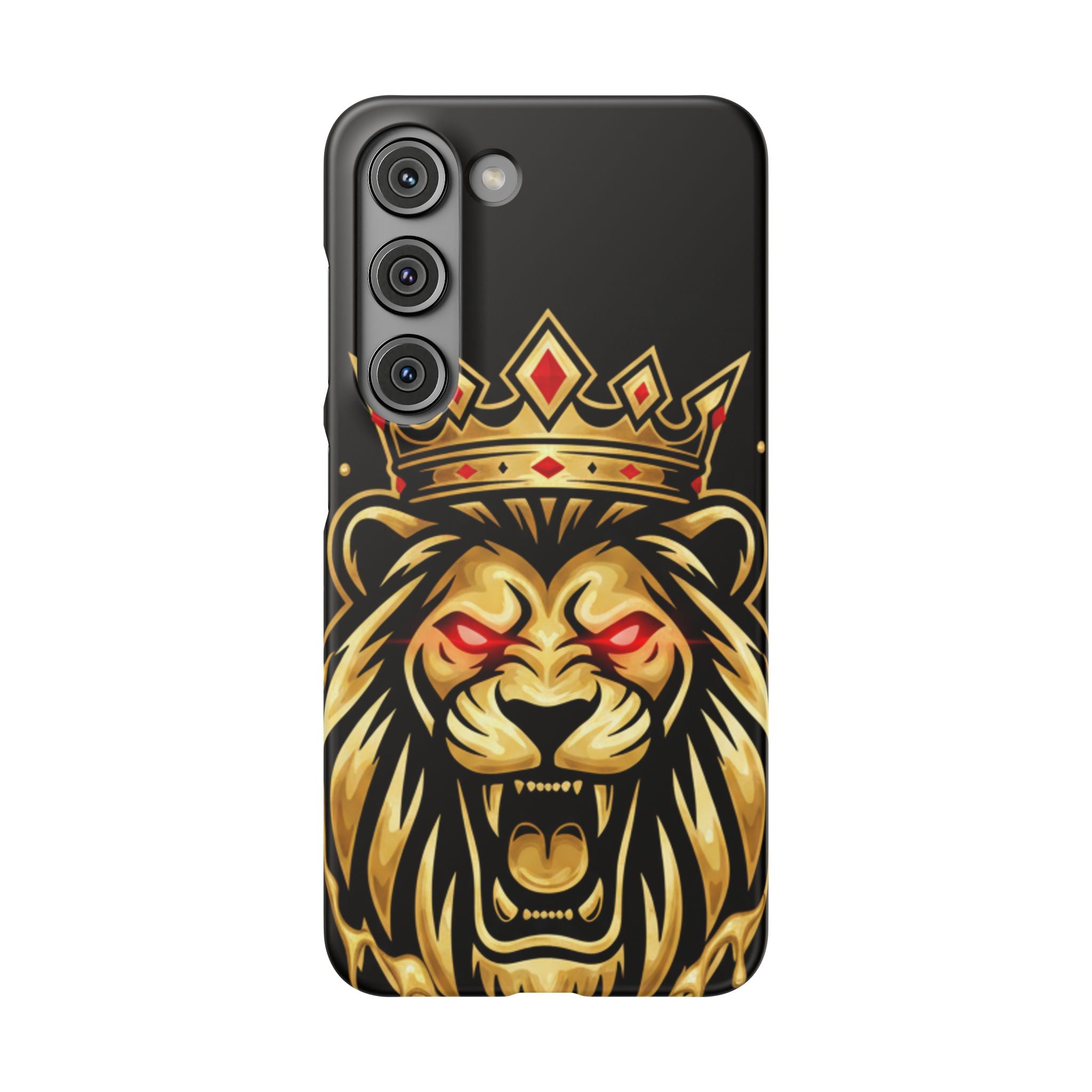 A1 Lifestyle Co.Royal Lion Phone Case – King Crown Red-Eyed Smartphone Snap Case