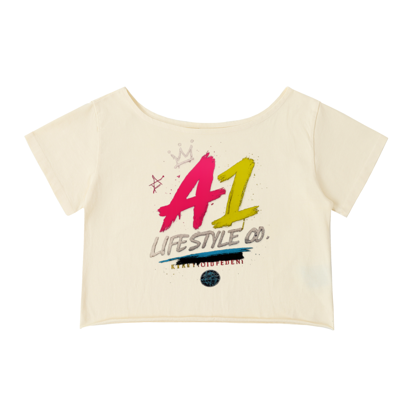 Women's A1 Lifestyle Co. Off-Shoulder Rolled Hem Cotton T-Shirt