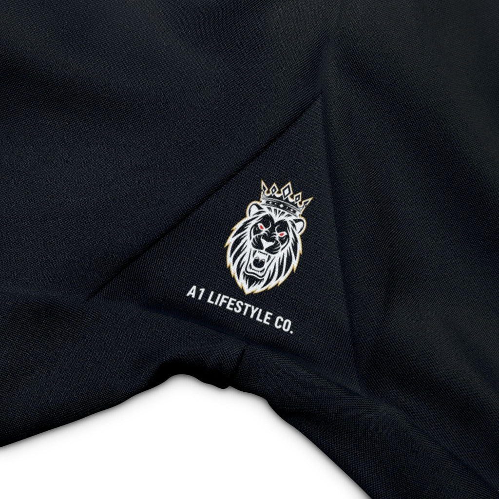 Women's Workout Shorts – A1 Lifestyle Black Biker Shorts with Lion Logo