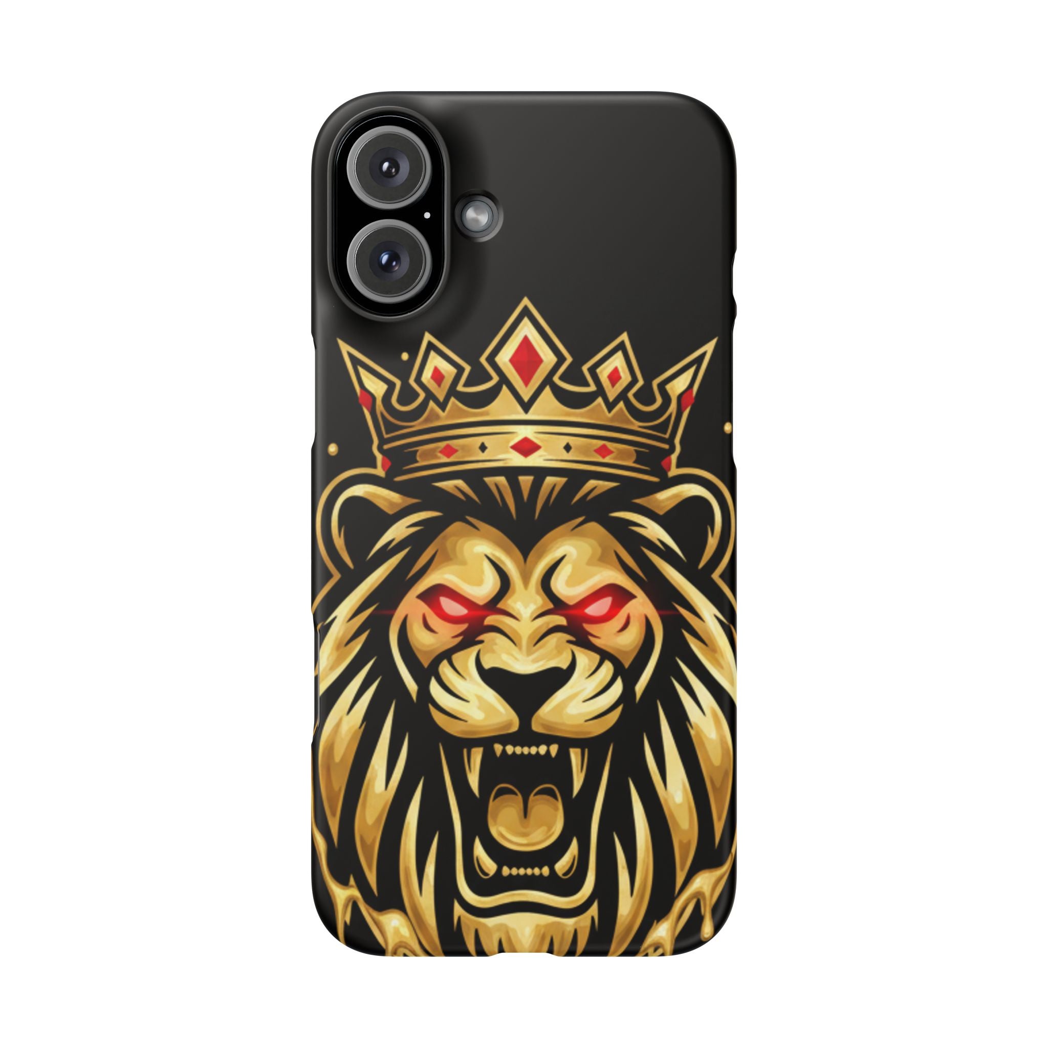 A1 Lifestyle Co.Royal Lion Phone Case – King Crown Red-Eyed Smartphone Snap Case