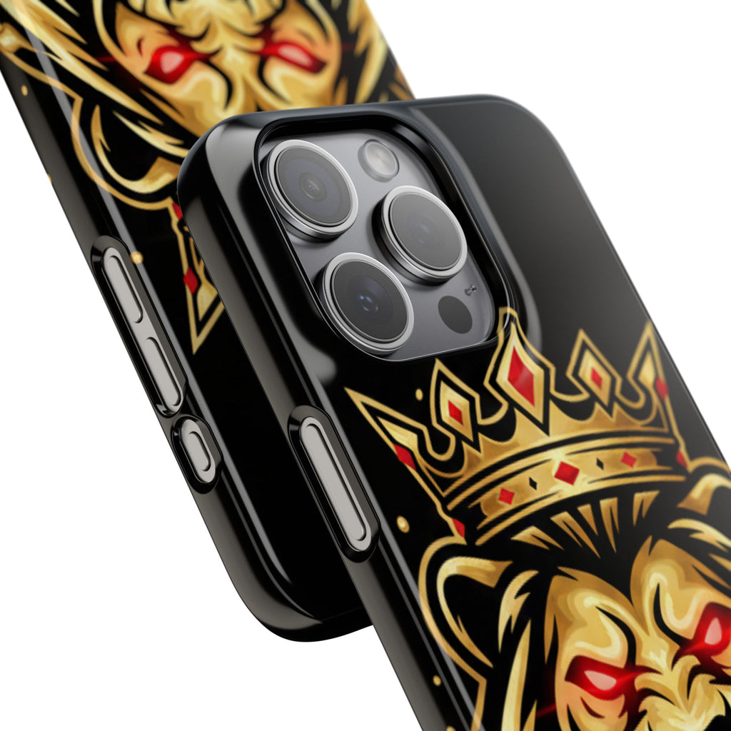 A1 Lifestyle Co.Royal Lion Phone Case – King Crown Red-Eyed Smartphone Snap Case