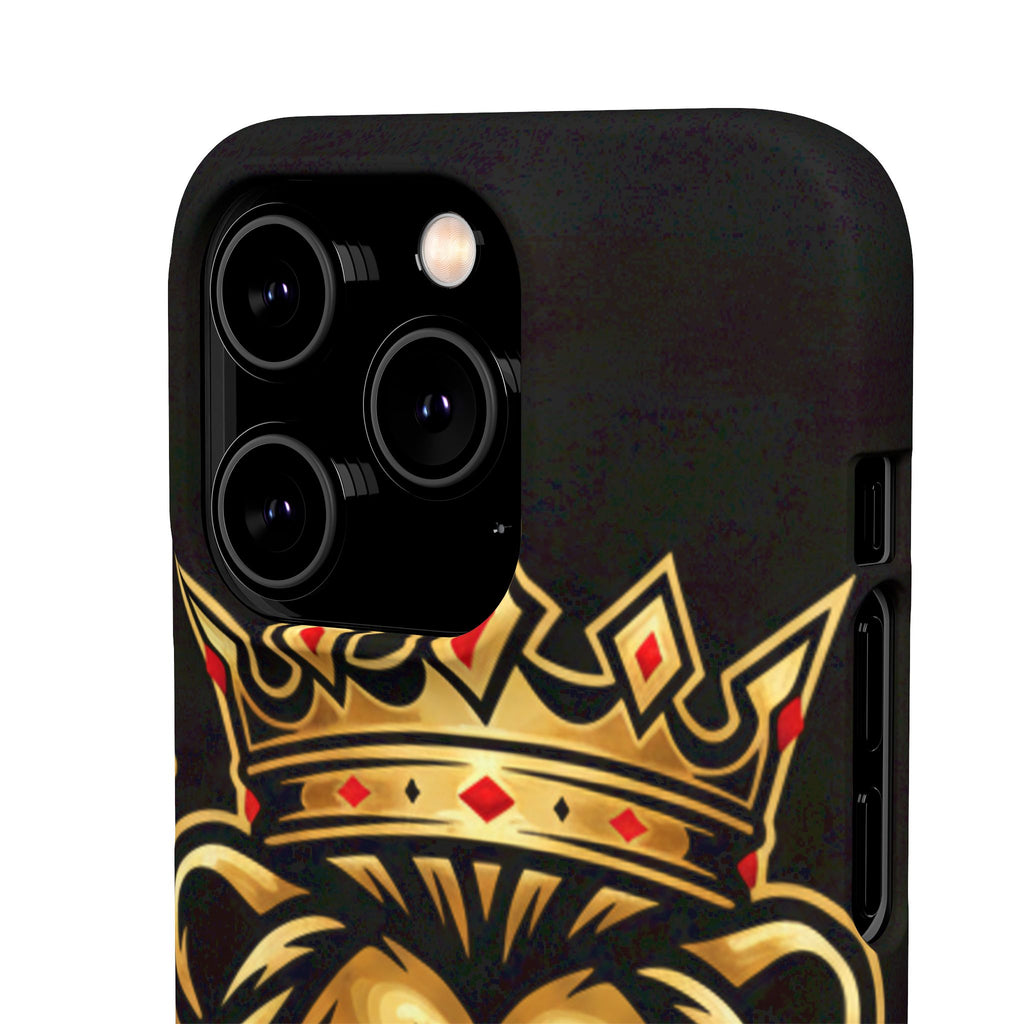 A1 Lifestyle Co.Royal Lion Phone Case – King Crown Red-Eyed Smartphone Snap Case