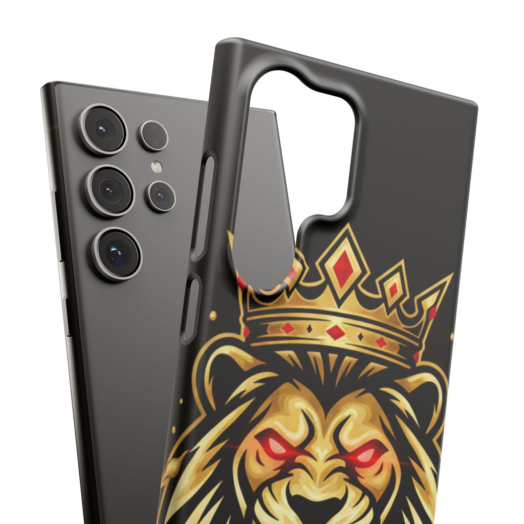 A1 Lifestyle Co.Royal Lion Phone Case – King Crown Red-Eyed Smartphone Snap Case