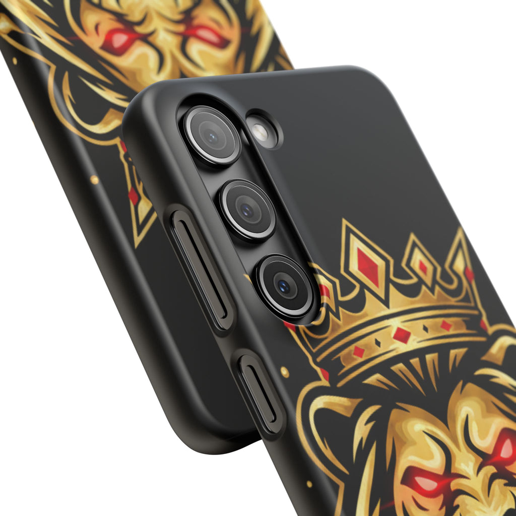 A1 Lifestyle Co.Royal Lion Phone Case – King Crown Red-Eyed Smartphone Snap Case