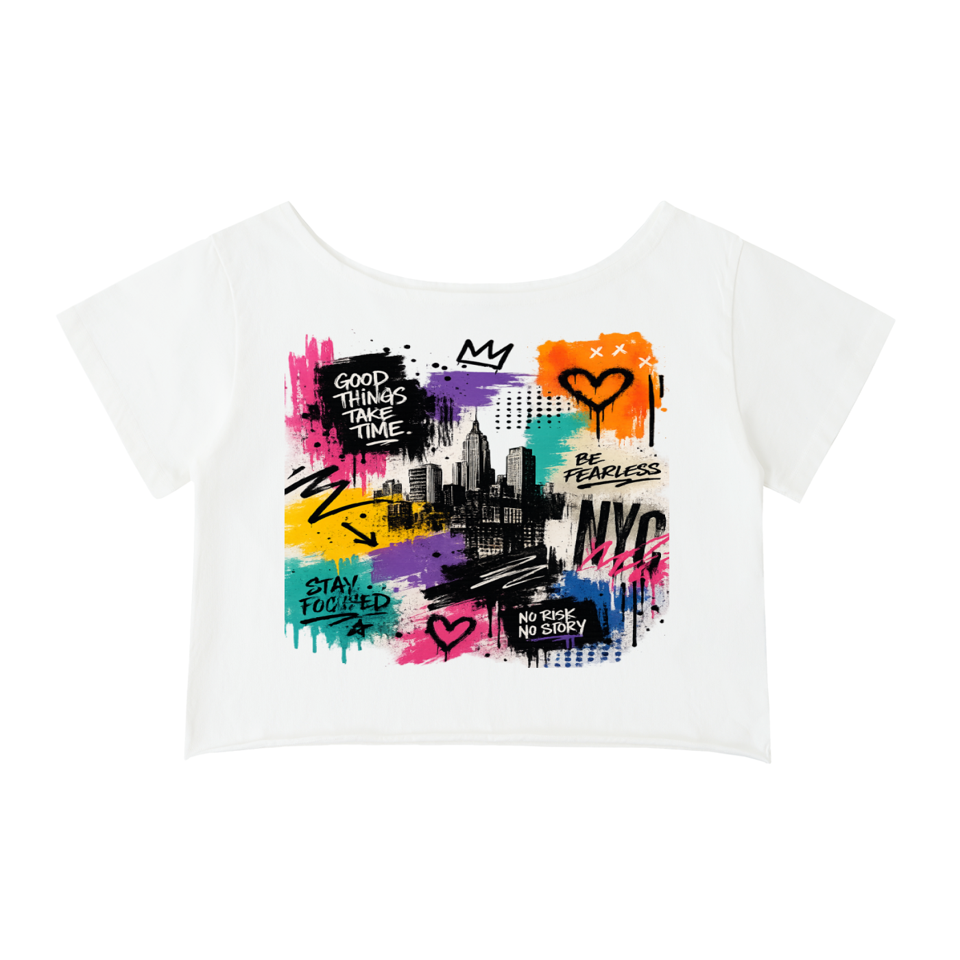 Women's A1 Lifestyle Co. Off-Shoulder Rolled Hem Cotton T-Shirt