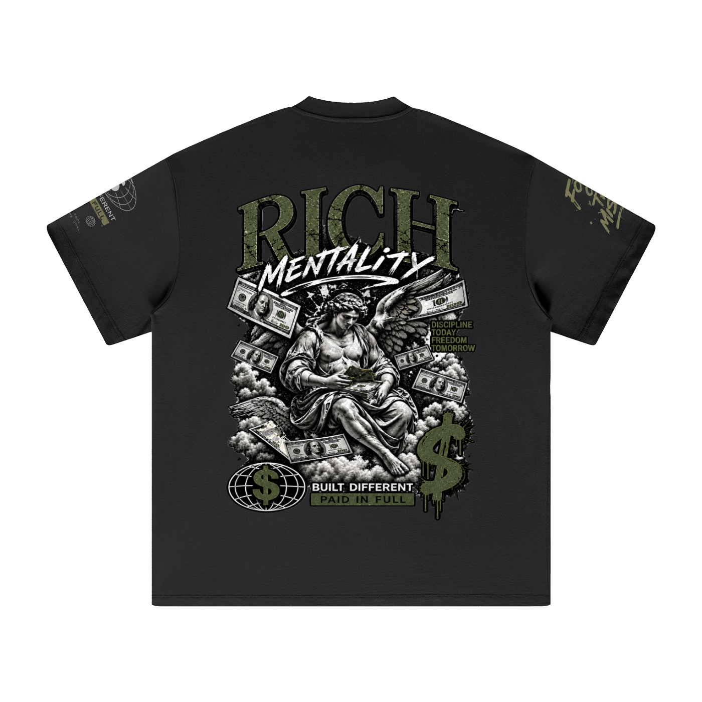 Men's Heavyweight Earth Tone Urban Graphic T-Shirt