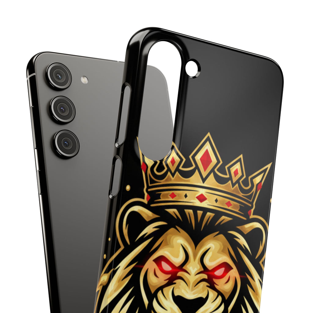 A1 Lifestyle Co.Royal Lion Phone Case – King Crown Red-Eyed Smartphone Snap Case