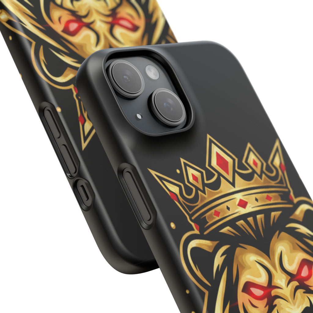 A1 Lifestyle Co.Royal Lion Phone Case – King Crown Red-Eyed Smartphone Snap Case