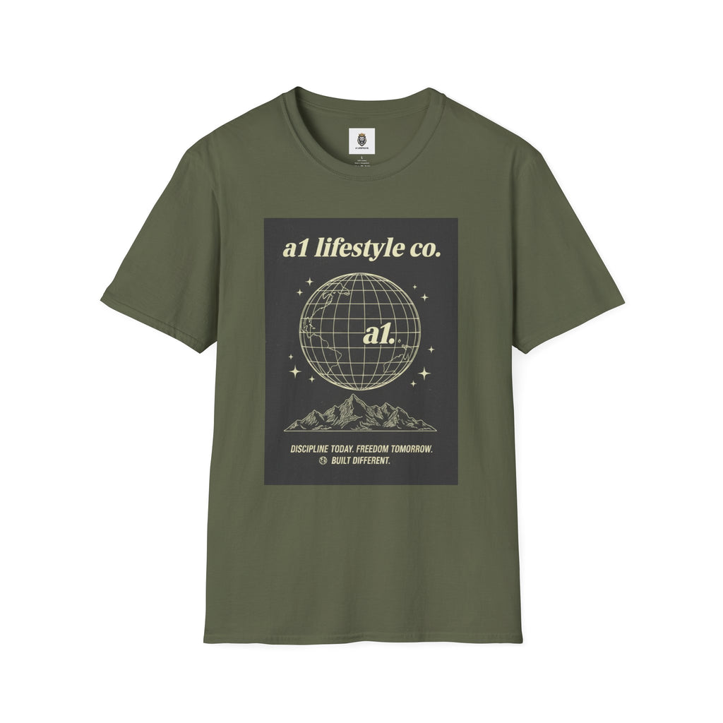 A1 Lifestyle Co. Globe Tee — Retro Earth Graphic T-Shirt