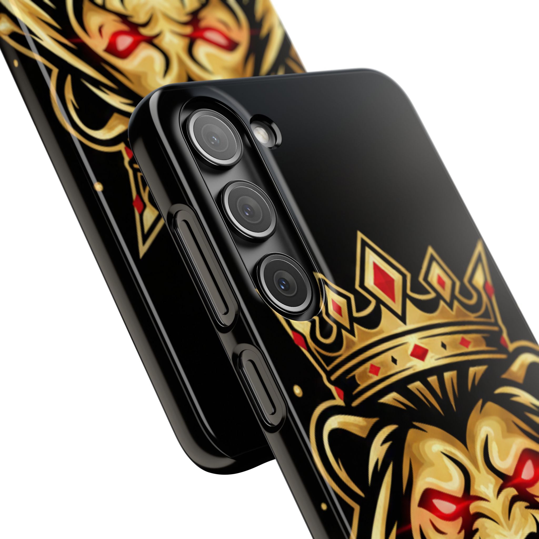 A1 Lifestyle Co.Royal Lion Phone Case – King Crown Red-Eyed Smartphone Snap Case