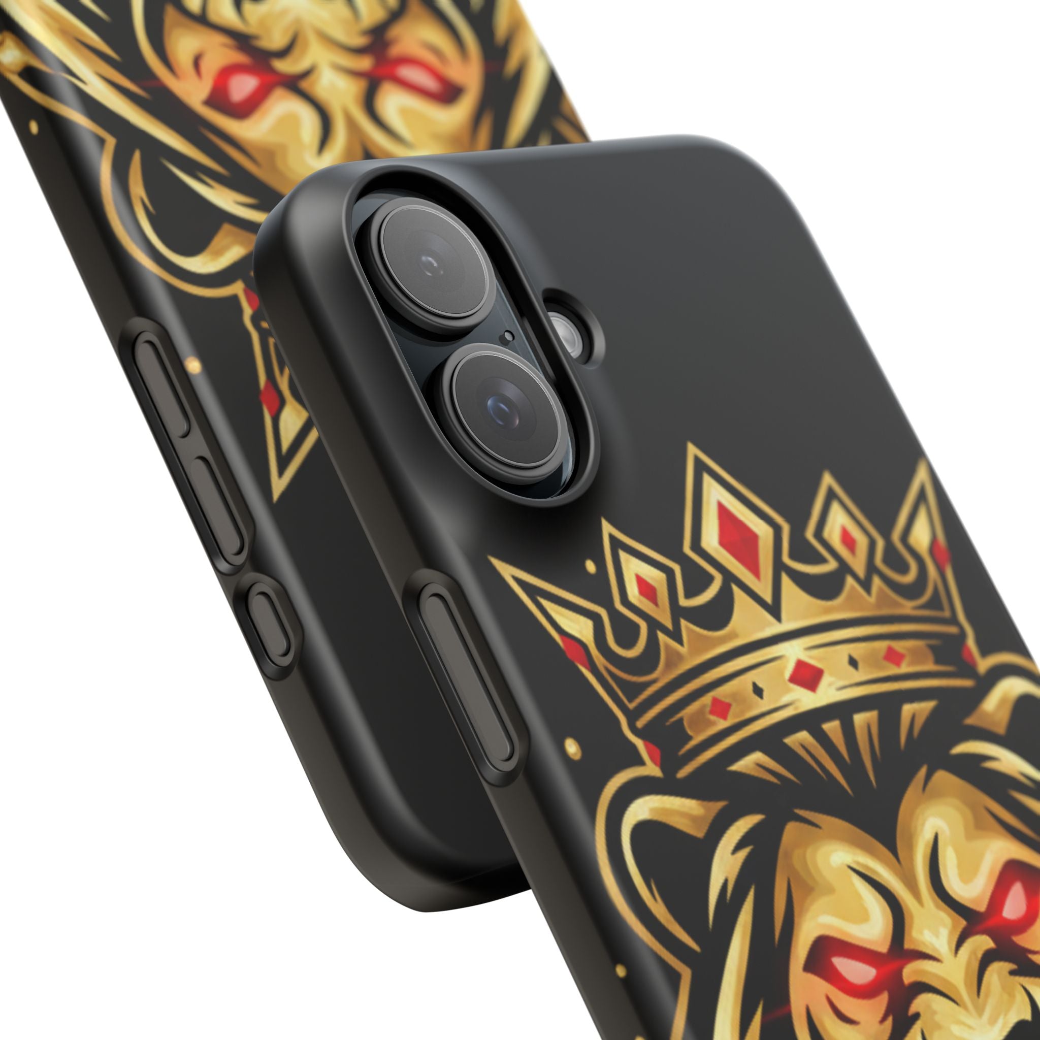 A1 Lifestyle Co.Royal Lion Phone Case – King Crown Red-Eyed Smartphone Snap Case