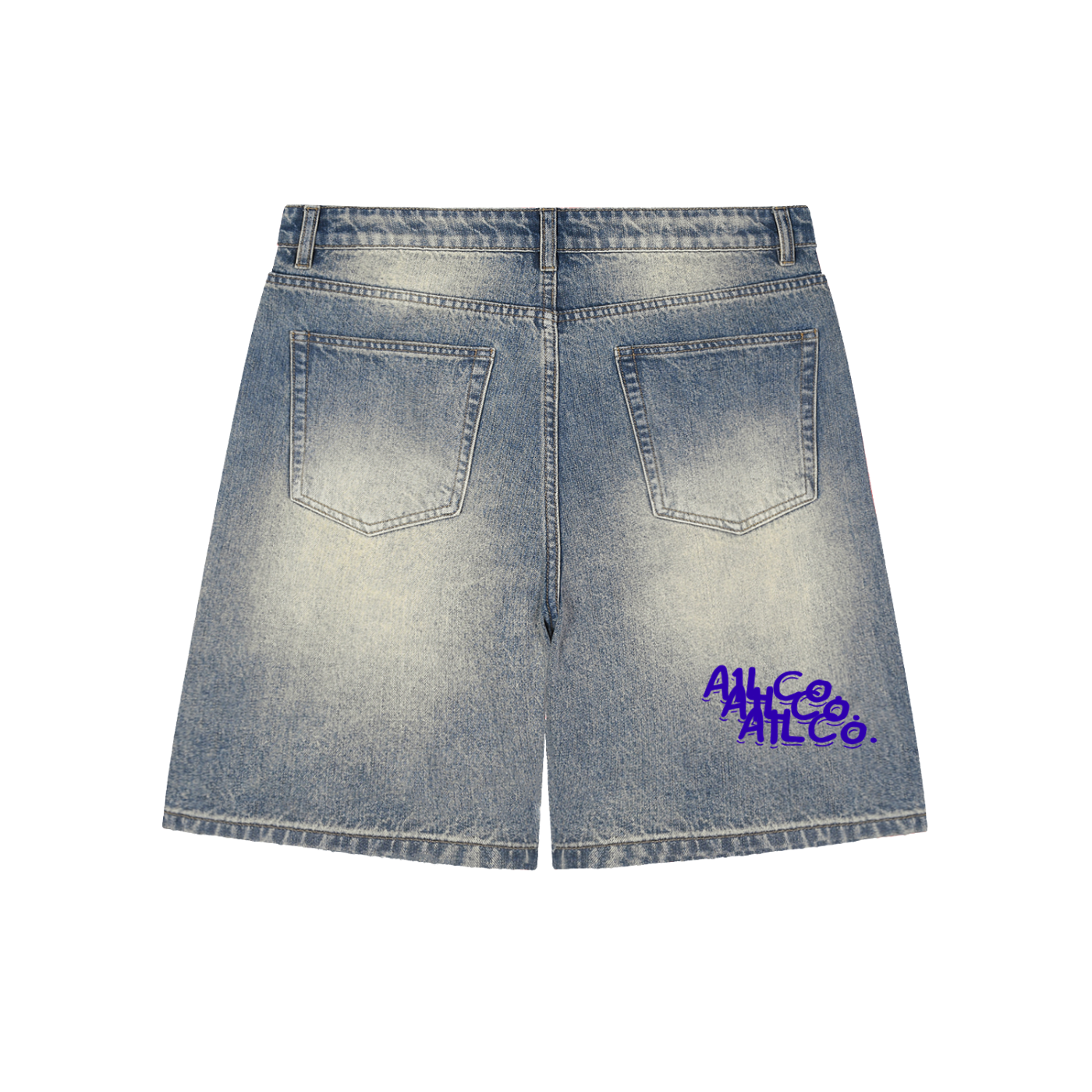A1 LIfestyle Co. Faded Distressed Baggy Denim Shorts