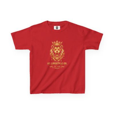 A1 Lifestyle Co. Kids Lion Crown Tee — Gold Splash Back Graphic