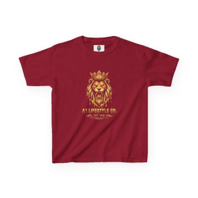 A1 Lifestyle Co. Kids Lion Crown Tee — Gold Splash Back Graphic