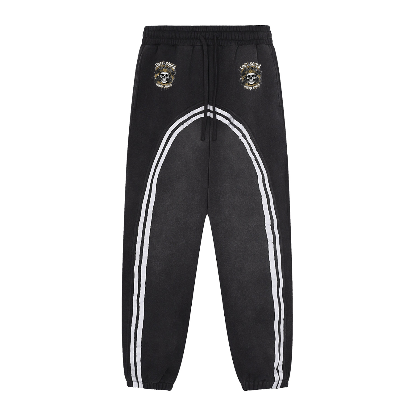 A1 Lifestyle Co. Sun Fade Contrast Tape Fleece Jogged Sweatpants