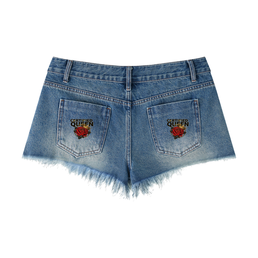 A1 Lifestyle Co. Women's Vintage Wash Raw Hem Denim Shorts