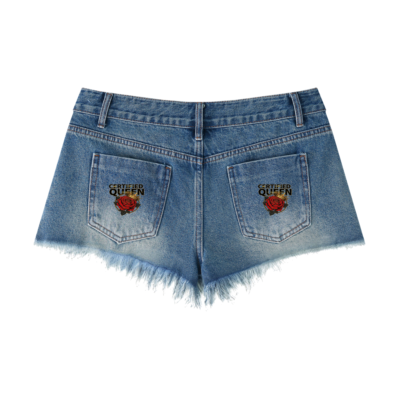 A1 Lifestyle Co. Women's Vintage Wash Raw Hem Denim Shorts