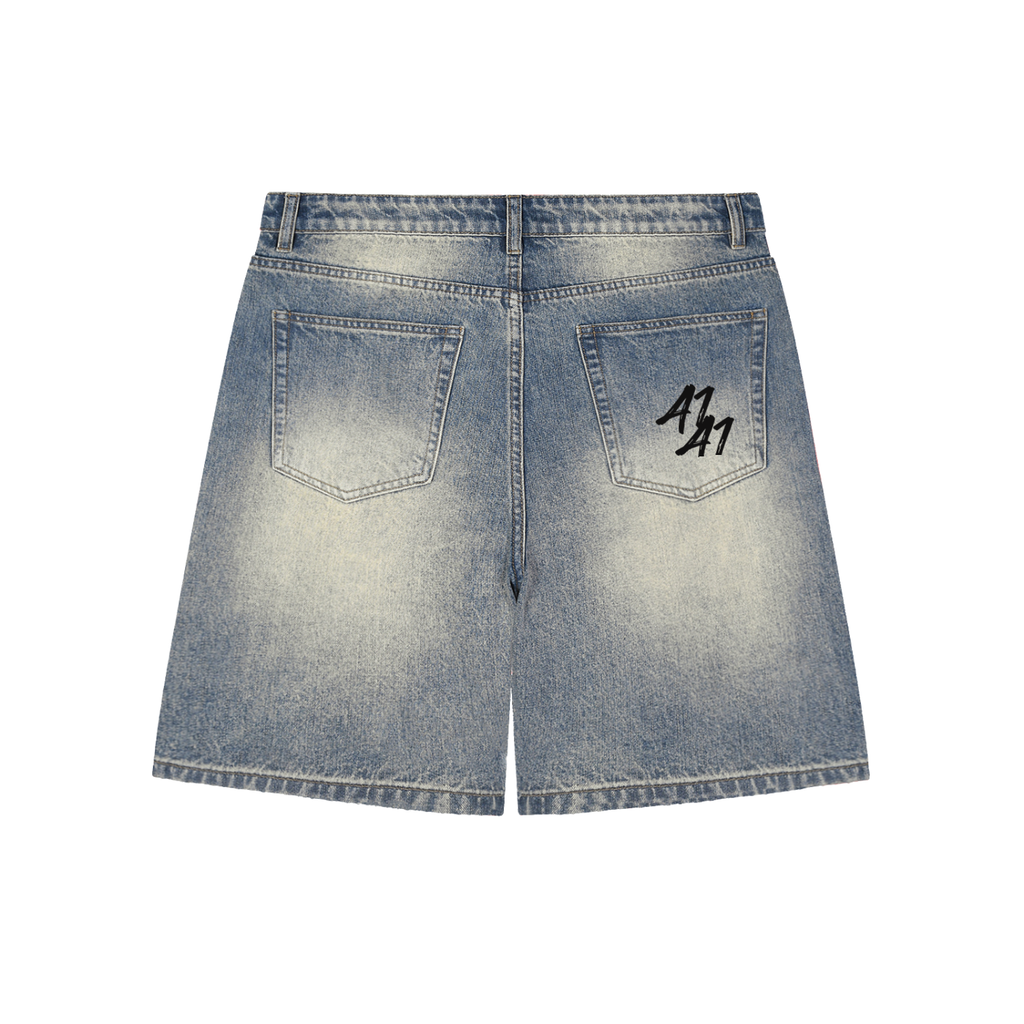 A1 Lifestyle Co. Faded Distressed Baggy Denim Shorts